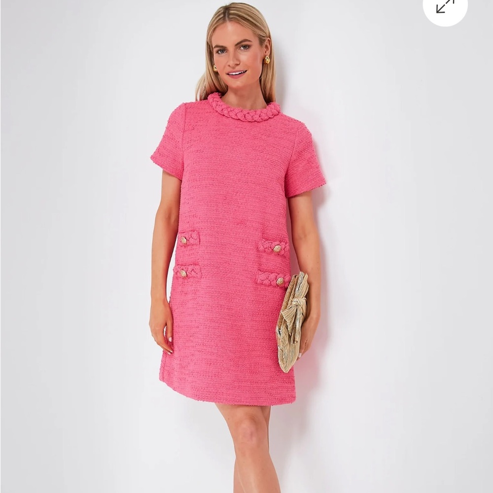 Tuckernuck Jackie Tweed pink dress in Blush Peony (color no longer online)